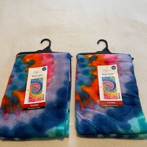 Colorful Tie-Dye Beach Towel Set